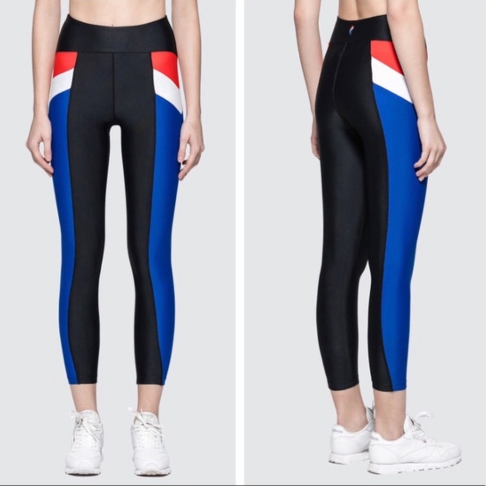 PE Nation Time Out Red White Blue Crop Leggings XS